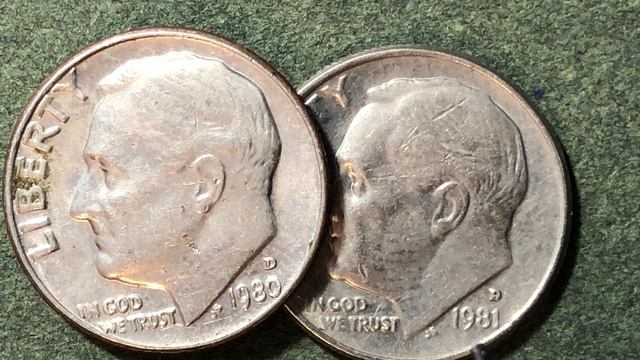 1980 & 1981 P & D Mint Mark Dimes смотреть онлайн