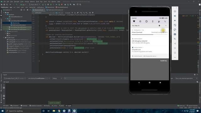 Android Notification - Progress bar and Regular Notification with Pending intent смотреть онлайн