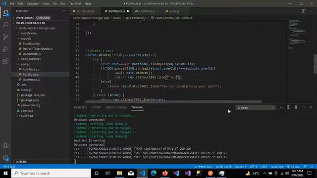 Rest API for User's Posts mongo db express node js || Developers Diary смотреть онлайн