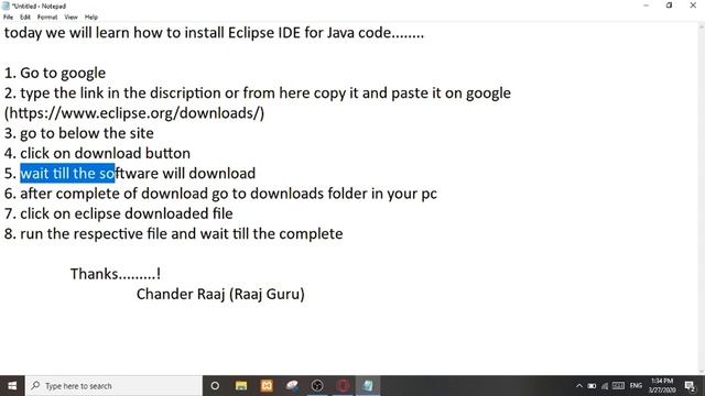 How to Install Java Eclipse IDE - Raaj Guru смотреть онлайн