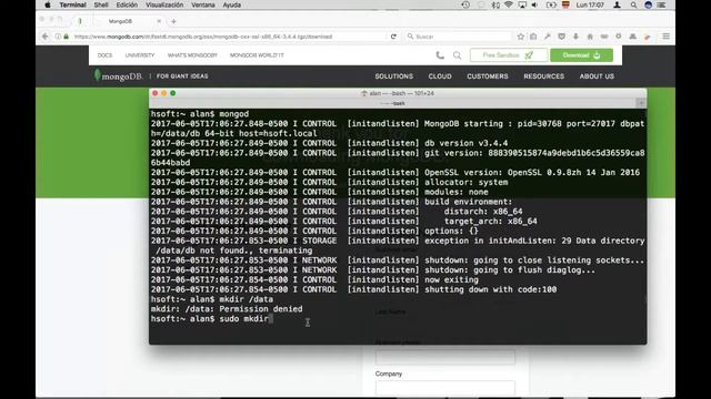 Install MongoDB 3.4 OSX Sierra смотреть онлайн