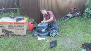 Бензиновая газонокосилка Carver LMG 3653DMS - Запуск и советы от сервиса