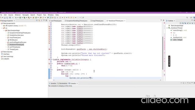 Java program to Terminate all Tasks using ShutdownNow Method | Java смотреть онлайн