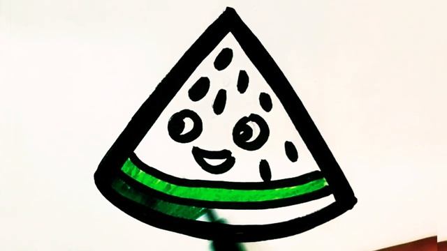 Draw ? WATERMELON ? BITE for kids ll Coloring step by step for toddlers ll learn to draw & coloring смотреть онлайн