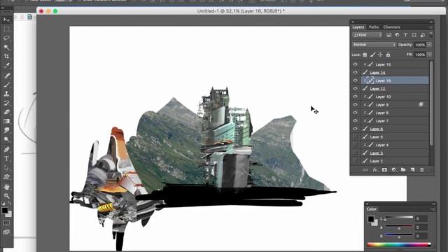 Как рисовать в photoshop 2 - часть 3-2 Фотобашинг обзор техник смотреть онлайн