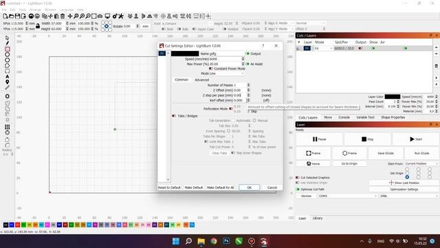 CNC 3018. Работа с лазером в программе Lightburn