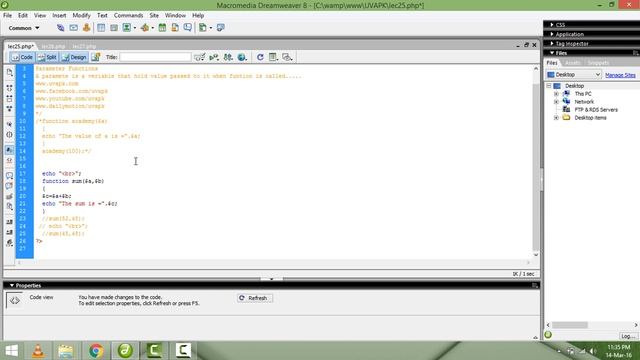 Lecture 25 parameter function array in PHP basic in hindi urdu смотреть онлайн