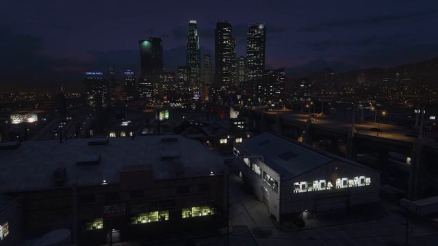 Ambient Evening City View | GTA V Los Santos (City Sounds | ASMR) 1440p60