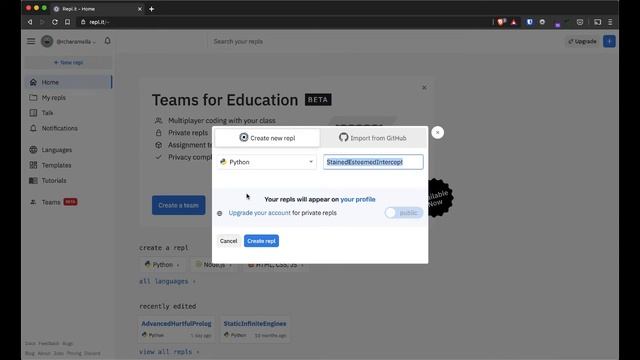 Create Repl смотреть онлайн