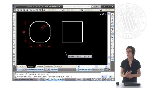 Dibujo de redondeos con Autocad | 5/34 | UPV смотреть онлайн