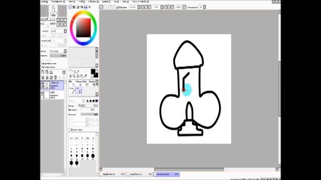 Как нарисовать домик:3 ( Paint Tool Sai )