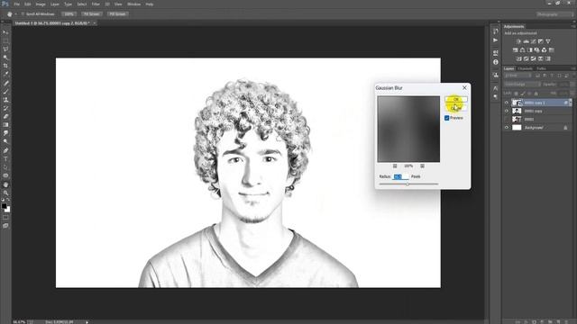 Photo to Line Art Drawing Effect in Photoshop Tutorial смотреть онлайн
