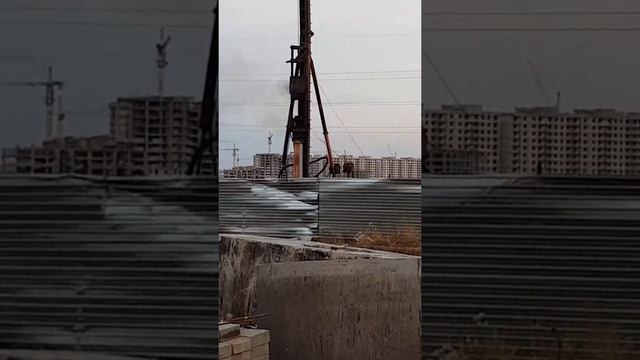 Забивка свай в городе Астана смотреть онлайн