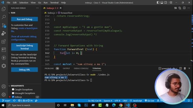 Class-5.6 | How to reverse string in JavaScript смотреть онлайн