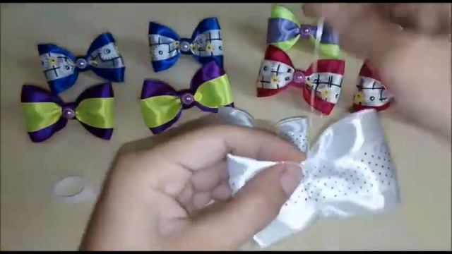 Бантики из остатков лент + школьный вариант/очень просто и легко/для начинающих смотреть онлайн