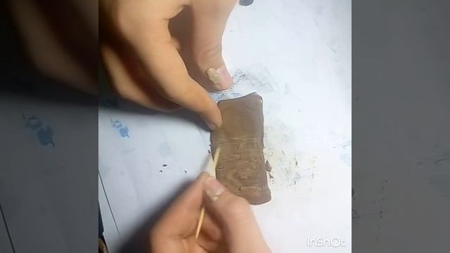 Бревно из полимерной глины.