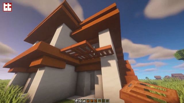 Minecraft tutorial: How to build smooth red sandstone villa | Easy build tutorial смотреть онлайн