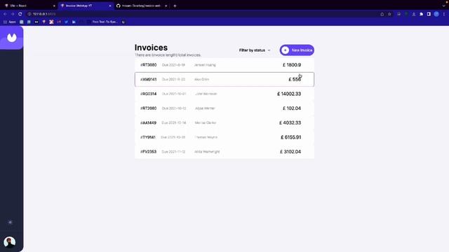React Invoice web app : react , redux , tailwind (part 2) смотреть онлайн