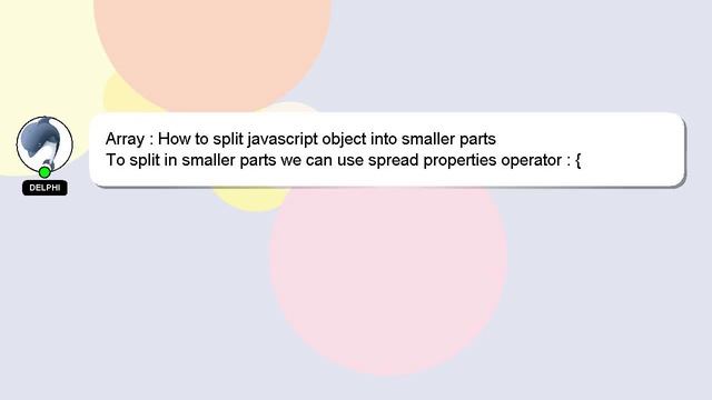 Array : How to split javascript object into smaller parts смотреть онлайн