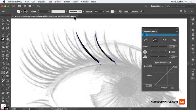 Freehand sketching with variable width-strokes in Illustrator | DynamicSketch смотреть онлайн