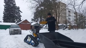 Снегоход из мотоблока. Подготовка взлетной полосы зимой