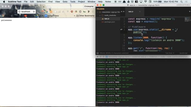 Understanding Static Files and Middleware - Create a Newsletter Signup Form with Node.js - Ep. 3 смотреть онлайн