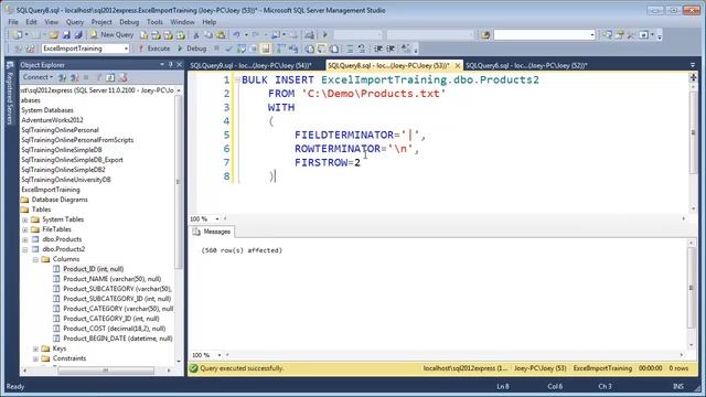 Bulk Insert - Excel to SQL Server - Part #3 смотреть онлайн