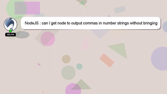 NodeJS : can I get node to output commas in number strings without bringing in i18n? смотреть онлайн