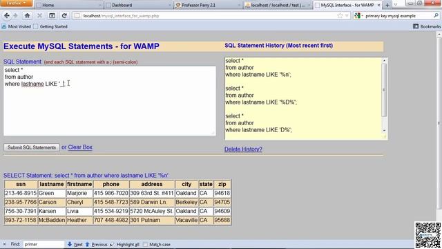 Website Design with PHP & MYSQL - 075 - Introduction To MySQL - Pattern Matching смотреть онлайн