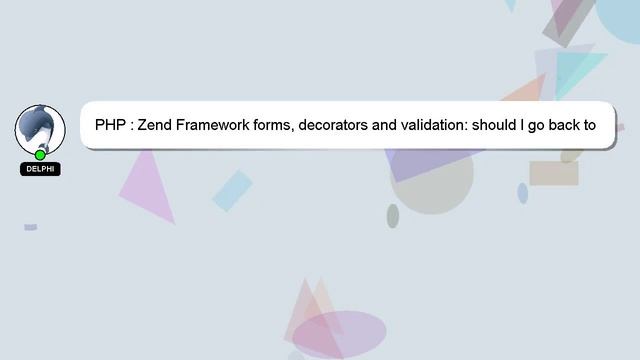 PHP : Zend Framework forms, decorators and validation: should I go back to plain HTML? смотреть онлайн