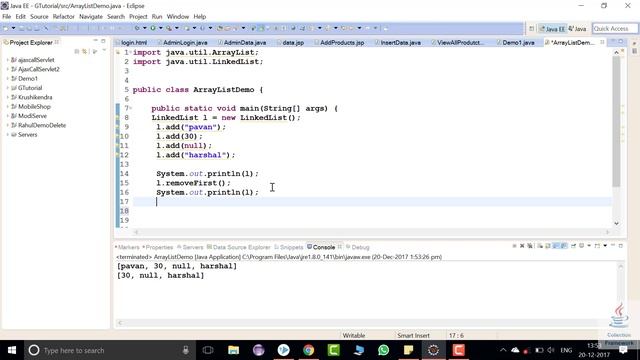 3. LinkedList and Difference between LinkedList and ArrayList смотреть онлайн