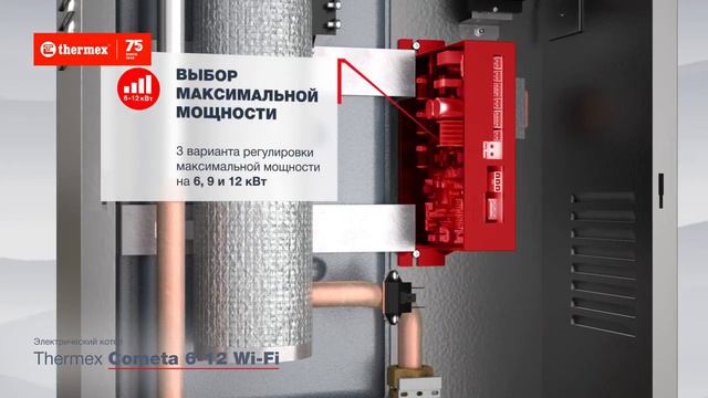 Видеообзор электрического настенного котла Thermex Cometa 6 - 12 Wi-Fi