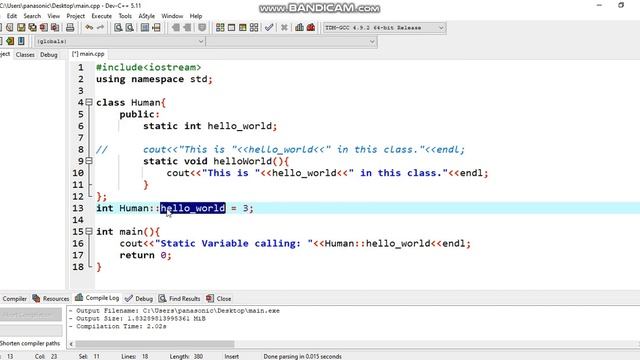 Static member function | OOP Tutorials | In English смотреть онлайн