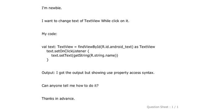 Android : Kotlin: How to get and set a text to TextView in Android using Kotlin? смотреть онлайн