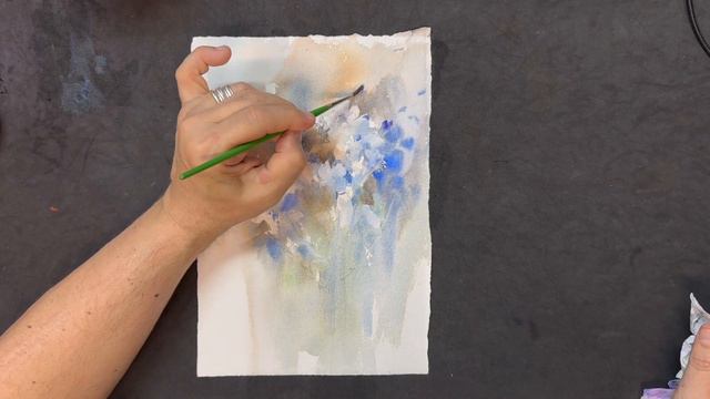 Blue Flower, Lifting Out Demo, Watercolour Painting смотреть онлайн