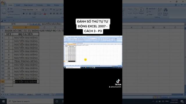 # Đánh số thứ tự Excel -C3-P3 смотреть онлайн