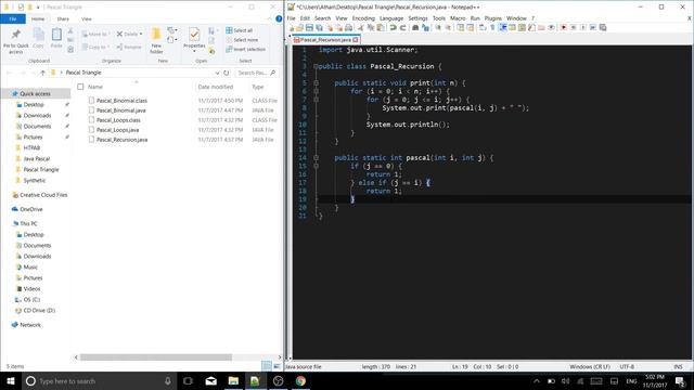 How to Program: Pascal's Triangle in Java (Using Recursion) смотреть онлайн
