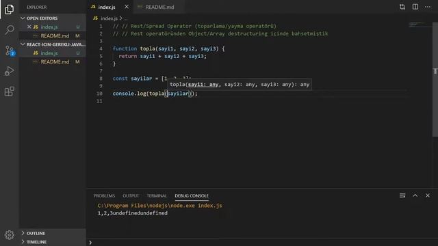ES6 Rest/Spread Operator (EK DERS) - React İçin Gerekli Javascript Özellikleri смотреть онлайн