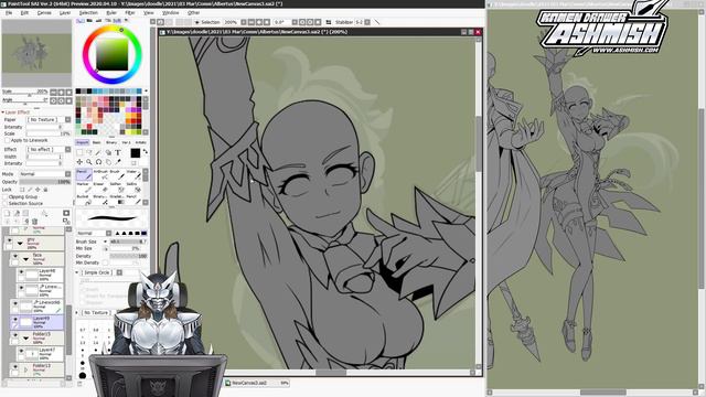 18 Minutes Drawing Zhongli & Ganyu Genshin Impact | Timelapse | Paint Tool Sai 2 смотреть онлайн