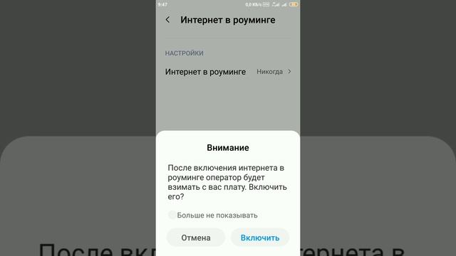 Настройки интернета в роуминге