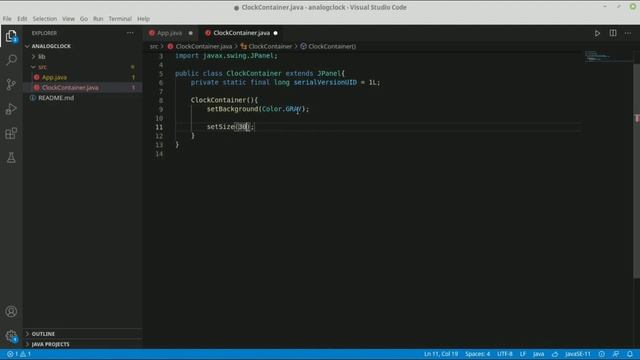 java: project AnalogClock part-2 || Create Analog Dial || vscode java || swing java|| смотреть онлайн