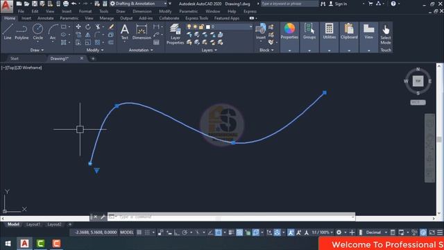 AUTOCAD 2020 LESSON 05 ||HOW TO USE SPLINE || COMMAND IN AUTOCAD || смотреть онлайн
