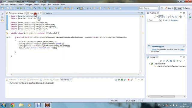 Printing Reverse of a String using Servlet смотреть онлайн