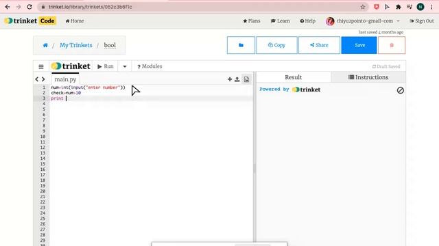 I have created an (BOOLEAN(bool)) using python смотреть онлайн
