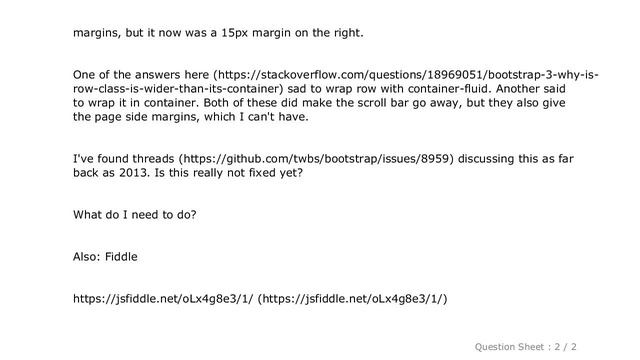 CSS : Bootstrap 3.3.7 "row" causing horizontal scroll bar смотреть онлайн