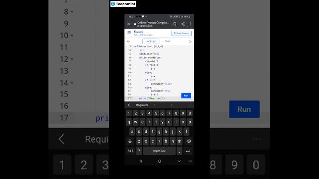 B.SC(SEM-01) // PYTHON SCRIPT// BISECTION METHOD// смотреть онлайн