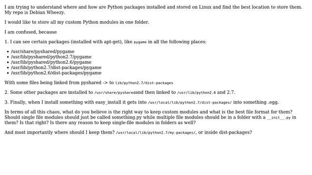 Appropriate place to store custom Python modules on Linux смотреть онлайн