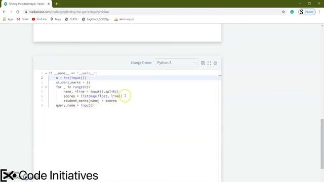 7. Python Finding the percentage || Python || Hacker Rank || Code Initiative смотреть онлайн