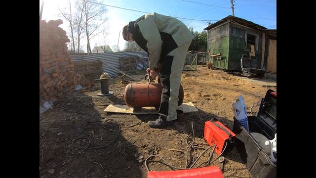 Печь для бани своими руками из газового баллона смотреть онлайн