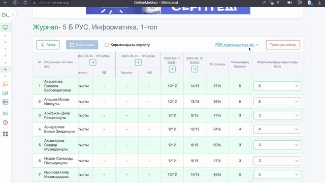 BilimLand платформасында журналды қалай жүктеп аламыз?! смотреть онлайн